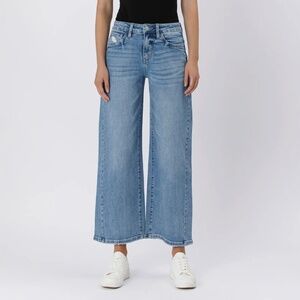 Lovervet by Vervet High Rise Baggy Wide Leg Cropped Jeans